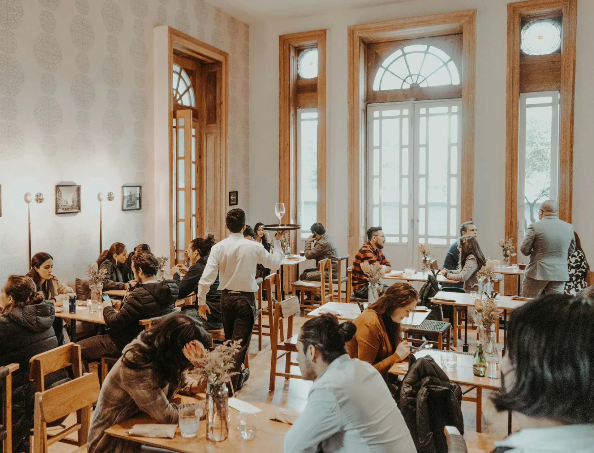 A dining room during service.