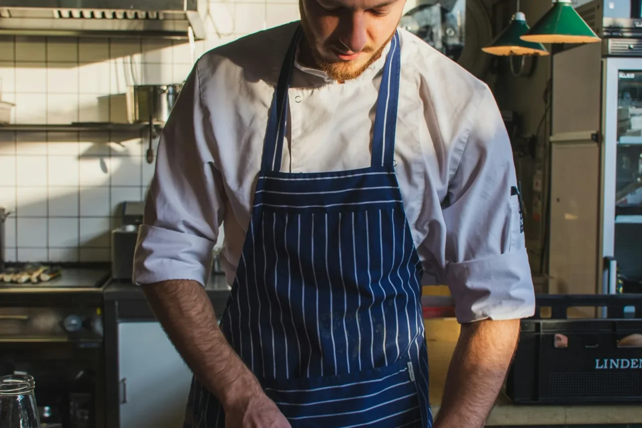 A chef working during service.