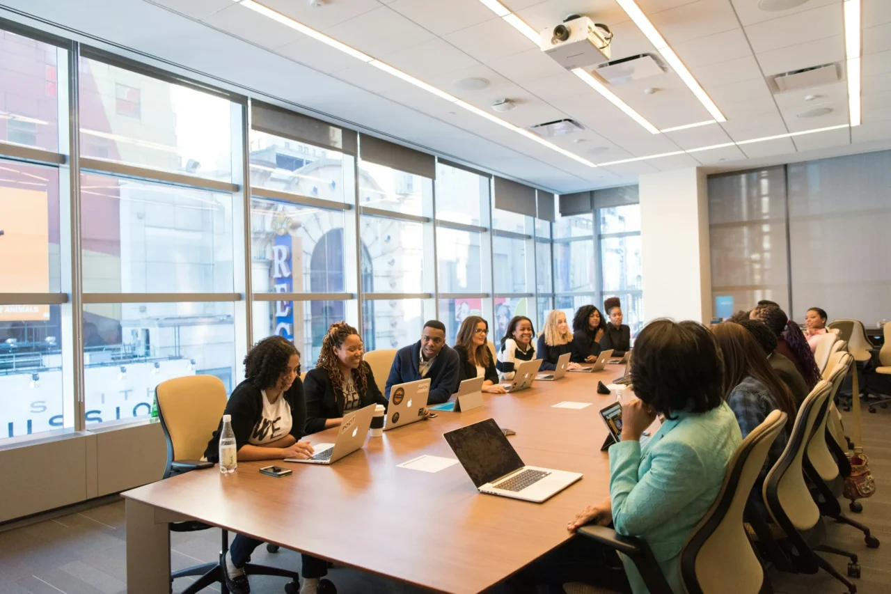 A leadership team in a working session.